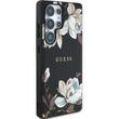 Guess Husa Grained Printed Flower Pattern MagSafe Samsung Galaxy S25 Ultra Negru