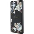 Guess Husa Grained Printed Flower Pattern MagSafe Samsung Galaxy S25 Ultra Negru