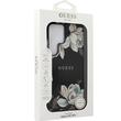 Guess Husa Grained Printed Flower Pattern MagSafe Samsung Galaxy S25 Ultra Negru