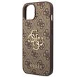Guess Husa PU 4G Metal Logo iPhone 15 Maro