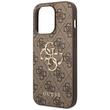 Guess Husa PU 4G Metal Logo iPhone 15 Pro Maro