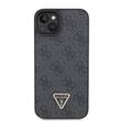 Guess Husa PU 4G Strass Triangle Metal Logo iPhone 15 Negru