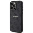 Guess Husa PU Leather 4G Colored Ring MagSafe iPhone 15 Pro Max Negru