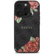 Guess Husa PU Leather 4G Roses MagSafe iPhone 16 Pro Max Negru