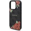 Guess Husa PU Leather 4G Roses MagSafe iPhone 16 Pro Max Negru