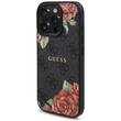 Guess Husa PU Leather 4G Roses MagSafe iPhone 16 Pro Negru