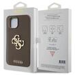 Guess Husa Perforated 4G Glitter Metal Logo iPhone 15 Taupe