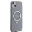 Guess Husa Ring Stand Glitter MagSafe iPhone 15 Plus Transparent