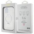 Guess Husa Ring Stand Glitter MagSafe iPhone 15 Transparent