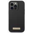 Guess Husa Silicon Metal Logo MagSafe iPhone 14 Pro Max Negru