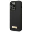 Guess Husa Silicon Metal Logo MagSafe iPhone 14 Pro Max Negru