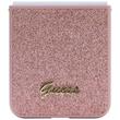 Guess Husa TPU Glitter Flakes Metal Logo Samsung Galaxy Z Flip5 Roz