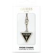 Guess Snur / Pandantiv telefon Strass Triangle Metal Logo Negru