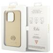 Guess Husa 4G Strass Metal Logo iPhone 15 Pro Auriu