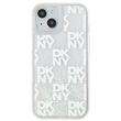 DKNY Husa Liquid Glitter Multilogo iPhone 15 / 14 / 13 Alb