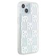 DKNY Husa Liquid Glitter Multilogo iPhone 15 / 14 / 13 Alb