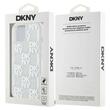 DKNY Husa Liquid Glitter Multilogo iPhone 15 / 14 / 13 Alb