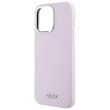 DKNY Husa Liquid Silicone Small Metal Logo MagSafe iPhone 14 Pro Roz