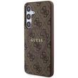 Guess Husa 4G Leather Metal Logo MagSafe Samsung Galaxy S24 Maro
