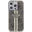 Guess Husa 4G Gold Stripe iPhone 15 Pro Maro