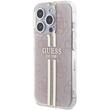 Guess Husa 4G Gold Stripe iPhone 15 Pro Roz