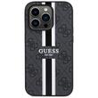 Guess Husa 4G Printed Stripes MagSafe iPhone 15 Pro Negru
