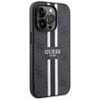 Guess Husa 4G Printed Stripes MagSafe iPhone 15 Pro Negru