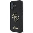 Guess Husa Fixed Glitter 4G Metal Logo iPhone 16 Negru