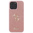 Guess Husa Fixed Glitter 4G Metal Logo iPhone 16 Pro Max Roz