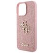 Guess Husa Fixed Glitter 4G Metal Logo iPhone 16 Pro Max Roz