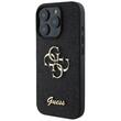 Guess Husa Fixed Glitter 4G Metal Logo iPhone 16 Pro Negru