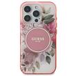 Guess Husa Flower & Tonal Circle MagSafe iPhone 16 Pro Roz