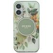 Guess Husa Flower & Tonal Circle MagSafe iPhone 16 Verde