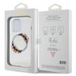 Guess Husa Flowers Ring Logo Glossy MagSafe iPhone 15 Pro Transparent