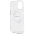 Guess Husa Flowers Ring Logo Glossy MagSafe iPhone 15 Transparent