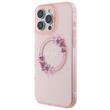 Guess Husa Flowers Ring MagSafe iPhone 16 Pro Roz