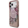 Guess Husa Flowers Strap MagSafe iPhone 17 Pro Max Roz