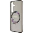 Guess Husa Flowers Wreath MagSafe Samsung Galaxy S24 Negru