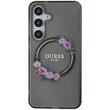 Guess Husa Flowers Wreath MagSafe Samsung Galaxy S24 Negru