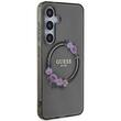 Guess Husa Flowers Wreath MagSafe Samsung Galaxy S24 Negru