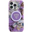 Guess Husa Glitter Flowers Triangle Buttons MagSafe iPhone 16 Pro Mov