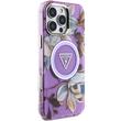 Guess Husa Glitter Flowers Triangle Buttons MagSafe iPhone 16 Pro Mov