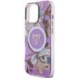 Guess Husa Glitter Flowers Triangle Buttons MagSafe iPhone 16 Pro Mov