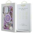 Guess Husa Glitter Flowers Triangle Buttons MagSafe iPhone 16 Pro Mov