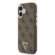 Guess Husa Leather 4G Triangle Logo Gold Frame MagSafe iPhone 17 Maro