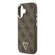 Guess Husa Leather 4G Triangle Logo Gold Frame MagSafe iPhone 17 Maro