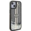 Guess Husa Liquid Glitter Gold Stripe iPhone 15 Negru