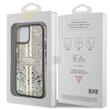 Guess Husa Liquid Glitter Gold Stripe iPhone 15 Plus Negru