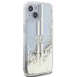 Guess Husa Liquid Glitter Gold Stripe iPhone 15 Plus Transparent