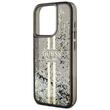 Guess Husa Liquid Glitter Gold Stripe iPhone 15 Pro Max Negru